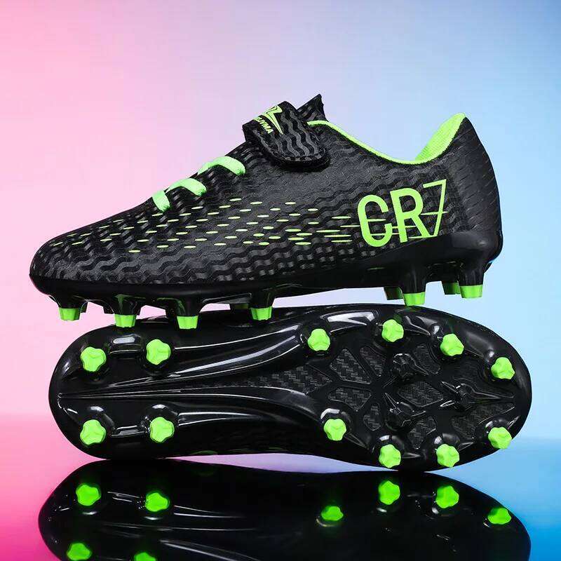 New Hot Children Boots Outdoor Trainers Soccer Shoes for Kids Boys Girls Hook Loop Football Cleats Futsal Sneakers28-39 26H0507