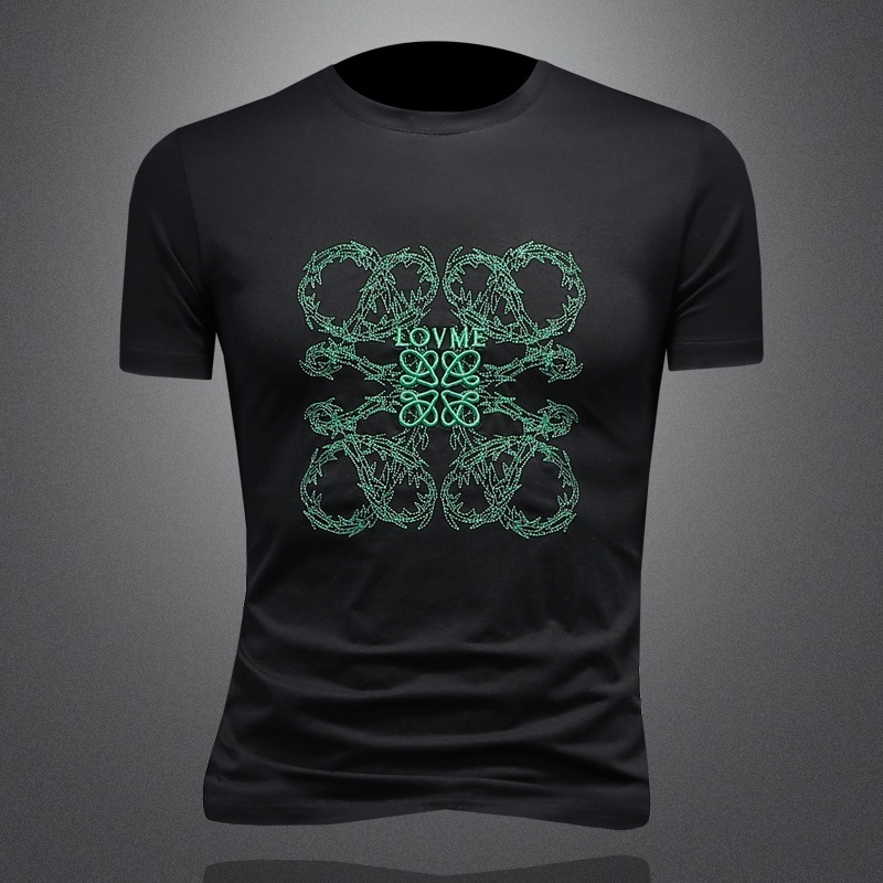 Men's Short T-Shirt 2026 Summer New European Style Round Neck Half Sleeve Factory Direct Sale Multi-Color Base Shirt T