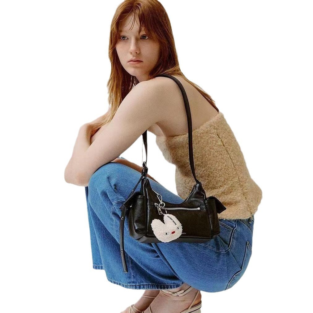 Retro Ladies Shoulder Bags Underarm Bags Leather Vintage Fashion Trendy Womens Purses And Handbags Y2k 240926