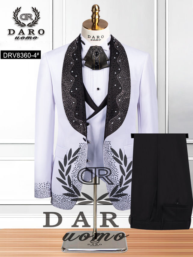 Black Pattern Mens Suit 2-piece Wedding Groom Tuxedo Premium Tailor-made Suit for Male XS-5XL Blazer Pants 251105