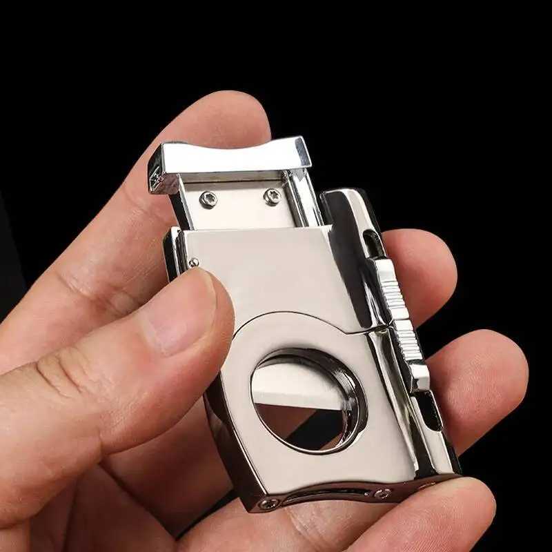 Multi-functional Cigar Cutter Guillotine With 6mm 8mm Cigar Punch Puncher Stainless Steel Cigar Smoking Accessories Gift For MenT260508