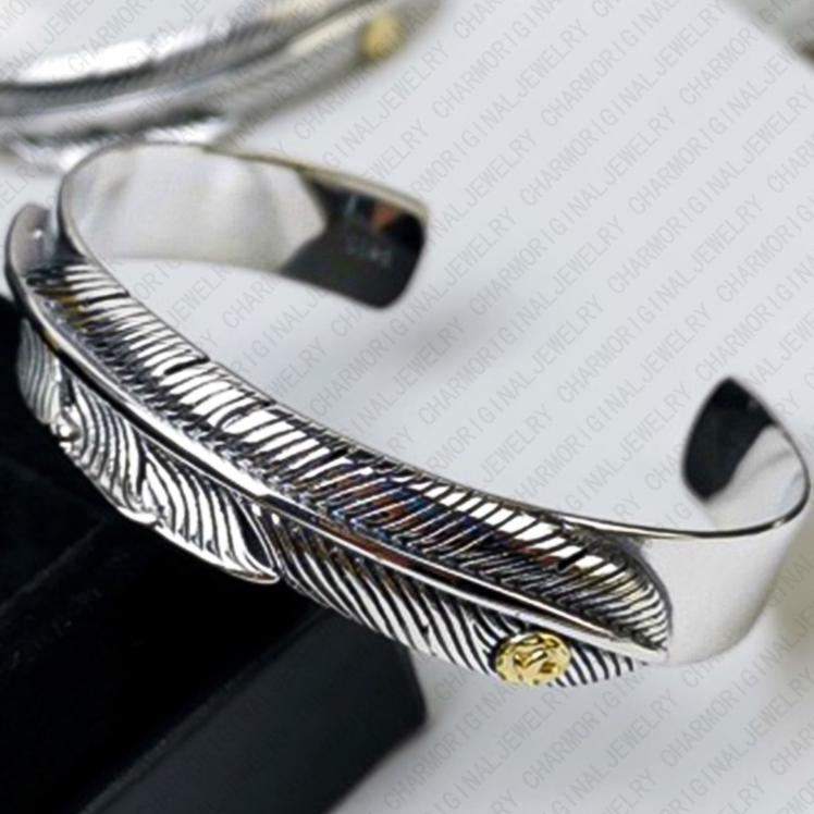 Bracelet Designer Bracelet for Women Feather Bangle Luxury Jewlery Designer for Women Stainless Steel Adjustable Open Cuff Elegant Chic Gift Free Shipping