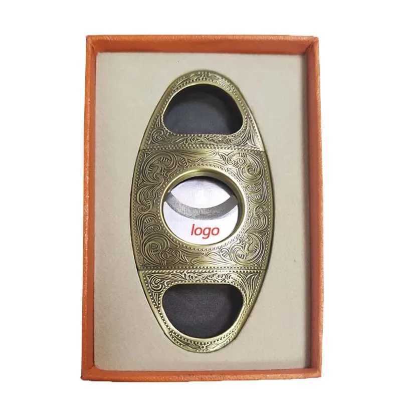 Tobacco Cigar Cutter Sharp Blade Luxury Guillotine Knife Cigar Cut Cuba Sculpture Stainless Steel Double Cut Cigar Scissor ShearT260508