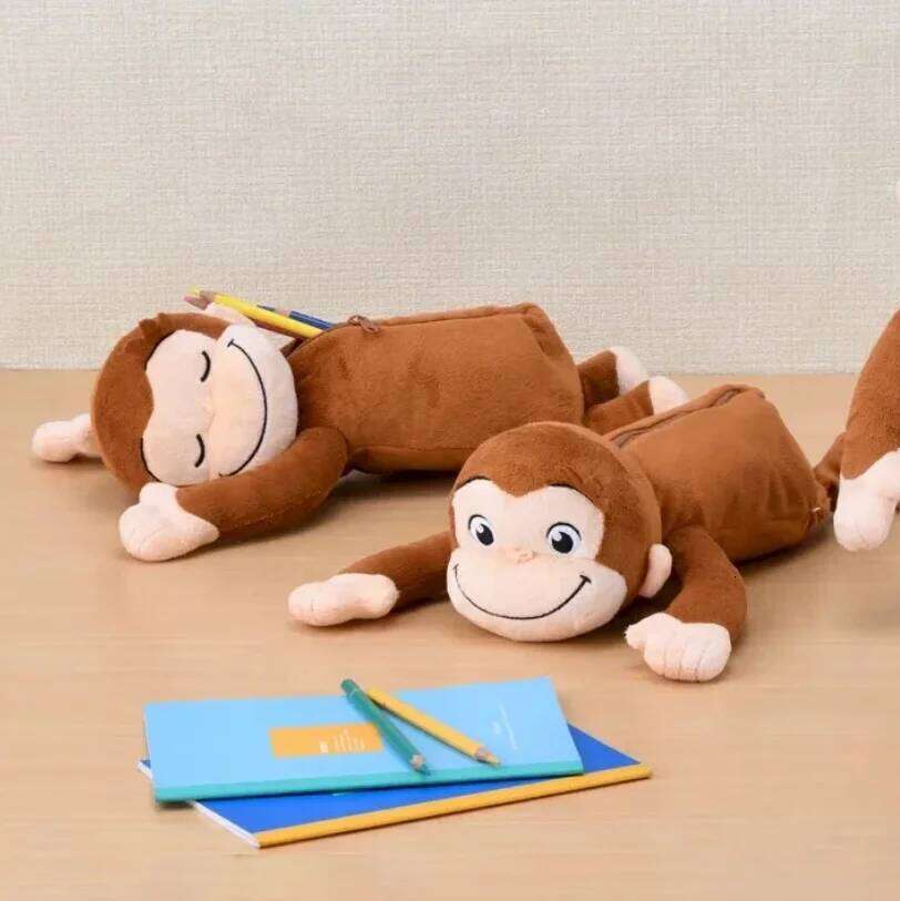 New Cute Curious George Monkey Kids Big Plush Pencil Bag Girls Stuffed Toy For Children 26L0508