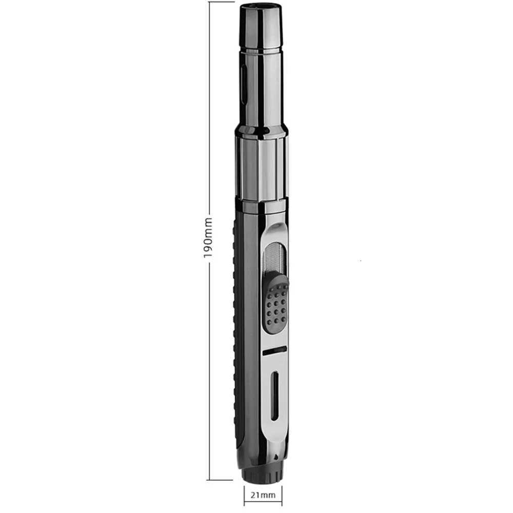 Metal Gas Lighter Straight Flame Turbo Butane Lighters Powerful Welding Torch Outdoor BBQ Spray Gun Cigarette Cigar Pipe LighterT260508 - view 6