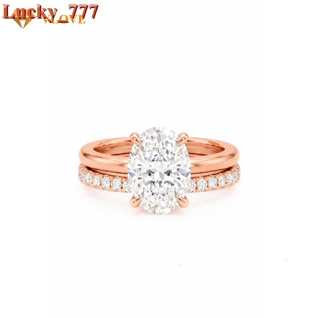 IGI GIA Certified Oval Lab Grown Diamond Engagement Ring Yellow Gold 3ct 4ct 585 Solid Gold Jewelry 14k Real Rings Bridal Sets