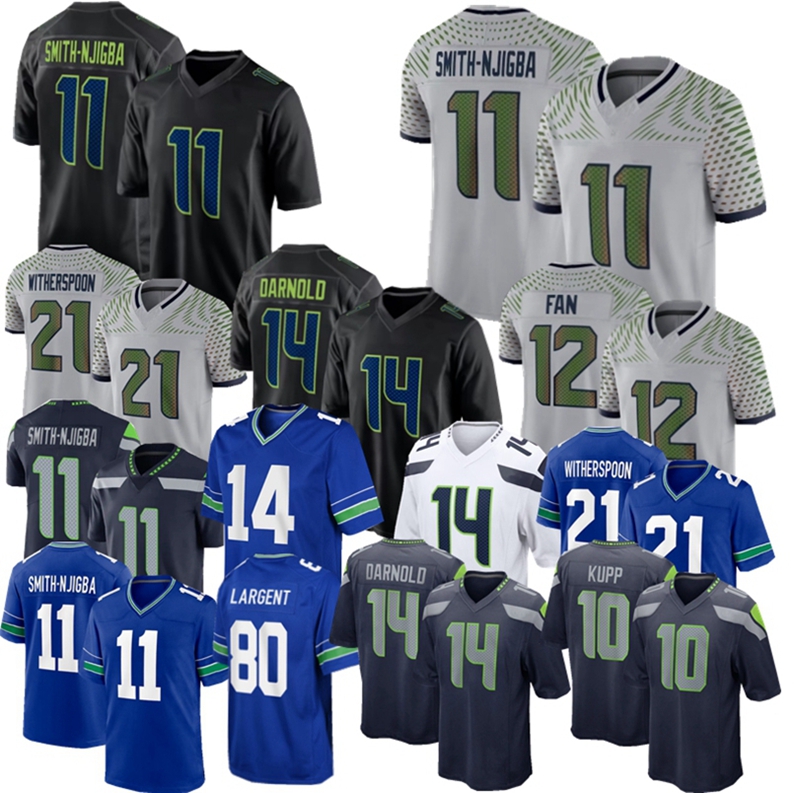 Seattles SeahawksS Jersey Cooper Kupp Darnold Jaxon Smith-Njigba Football Jersey Witherspoon Emmanwori