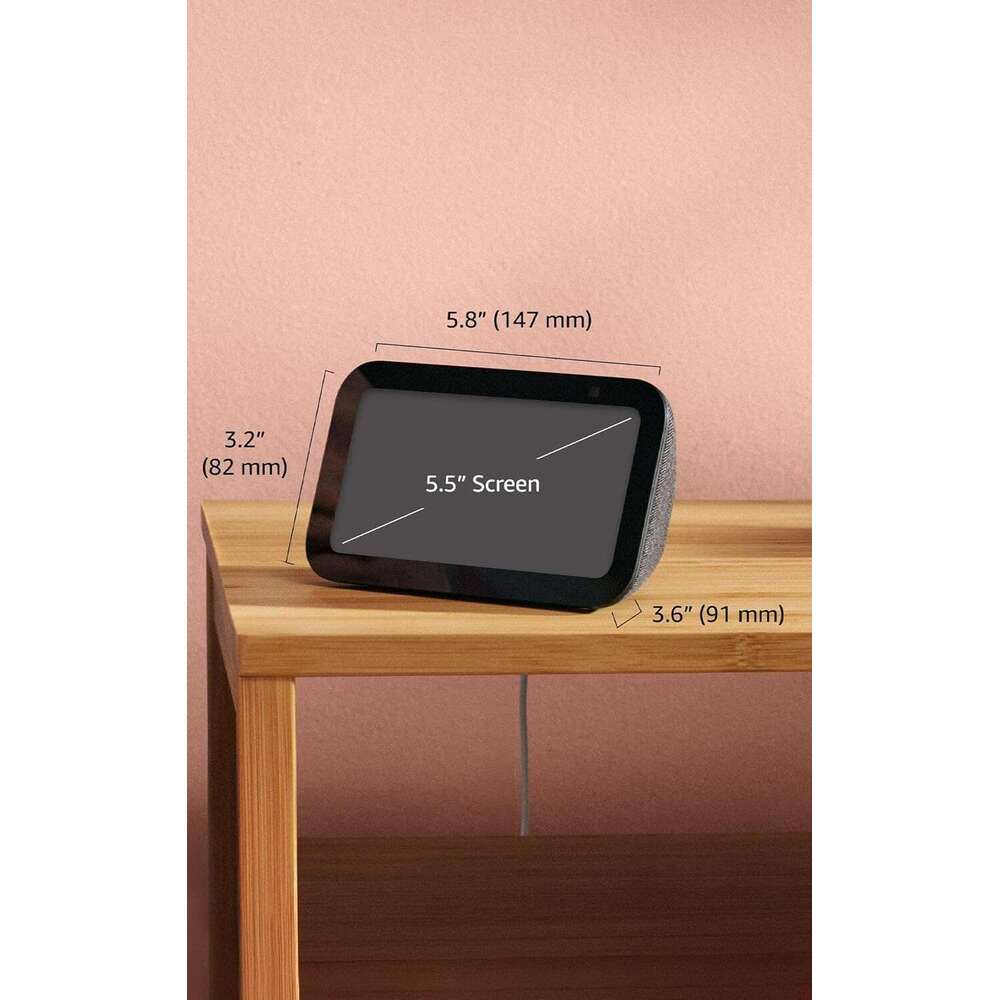 Amazon Echo Show 5 (Newest Model) Smart Display Designed For Alexa+ 2X The Bass And Clearer Sound Charcoal