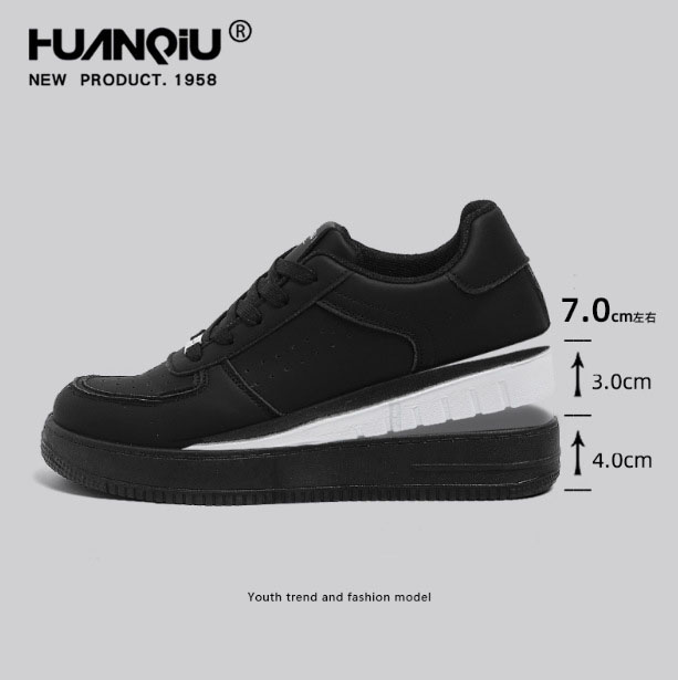 HUANQIU Free shipping luxury Premium White Leather Low-Top Sneakers