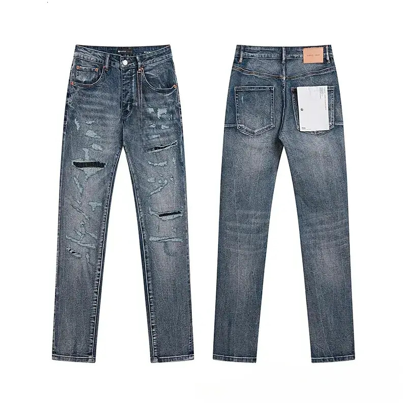 2026 New Model Mens Designer Purple Jean Fashion Ripped Joggers Baggy Wide Leg Denims For Man Black Hip Hop Distressed Flared Pants High Qualit Z26090 - view 7
