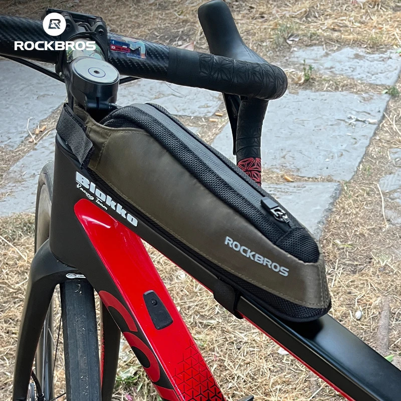 ROCKBROS Bike Bag Portable Bike Top Tube Frame Bag Nylon MTB Road Phone Tool Bag Reflective Ultralight Bicycle Pannier Accessory 260508
