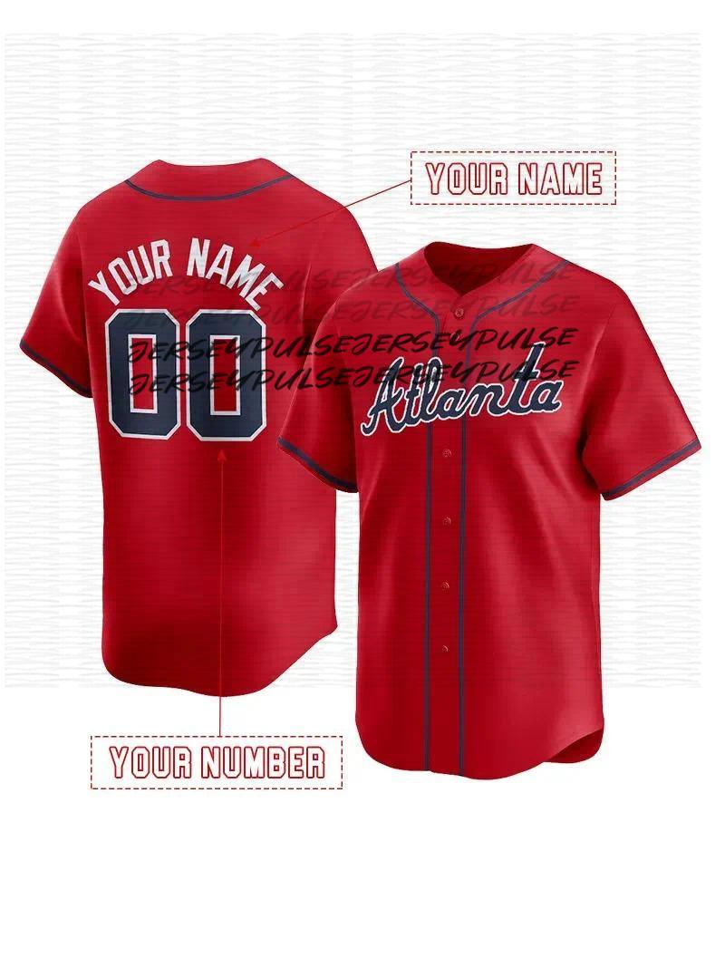 Ronald Acuna Jr Baseball Jersey Matt Olson Ozzie Albies Austin Riley Chris Sale Spencer Strider Michael Harris II Drake Baldwin Dale Murphy Chipper Jo