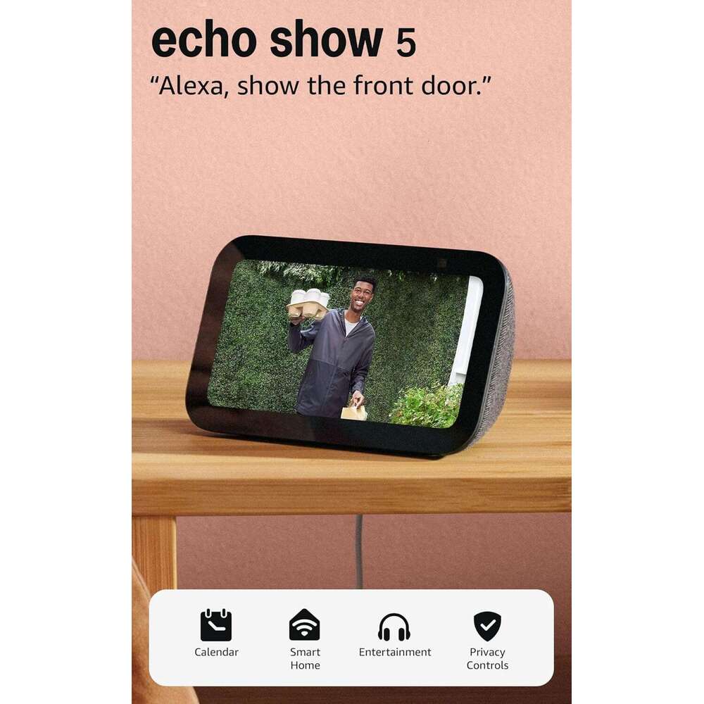 Amazon Echo Show 5 (Newest Model) Smart Display Designed For Alexa+ 2X The Bass And Clearer Sound Charcoal