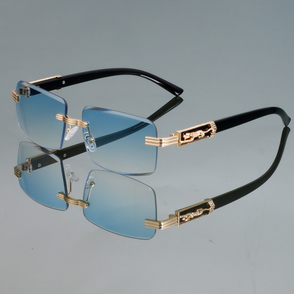 2026 New Designer Fashionable Square-framed Sunglasses For Men And Women Retro Leopard Head Metal European Style Trendy Sunglasses