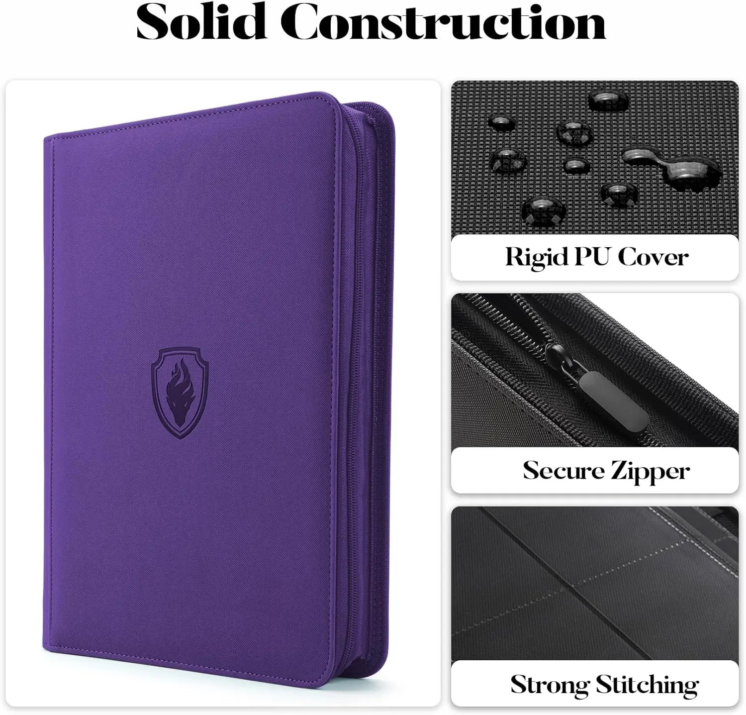 9 Pocket Zipper Card Binder 360 Trading Card Holder Book Premium PU Cover Zip Binder for Cards Durable Side Loading Card 260513