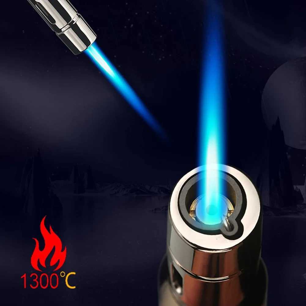 Metal Gas Lighter Straight Flame Turbo Butane Lighters Powerful Welding Torch Outdoor BBQ Spray Gun Cigarette Cigar Pipe LighterT260508 - view 3