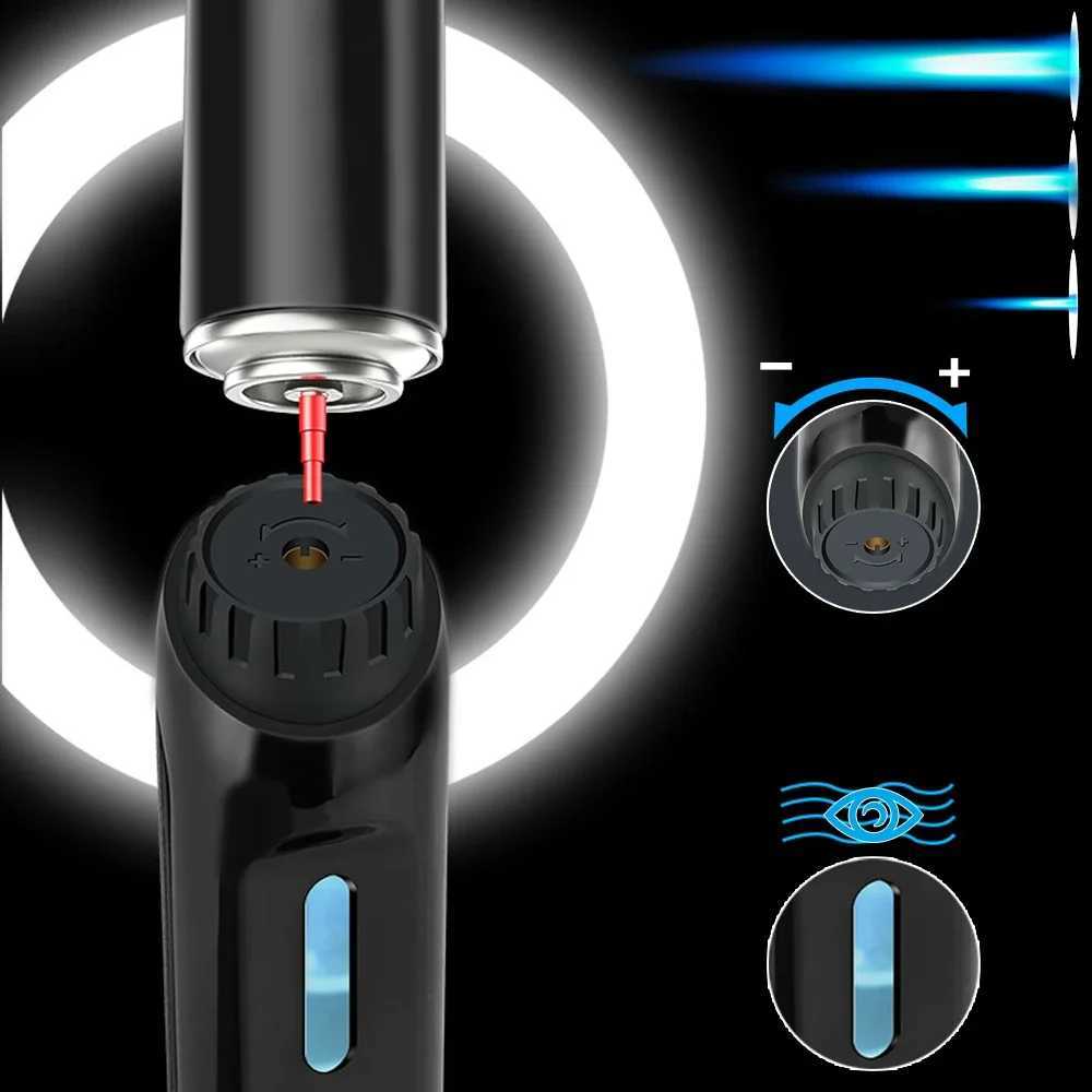 Metal Gas Lighter Straight Flame Turbo Butane Lighters Powerful Welding Torch Outdoor BBQ Spray Gun Cigarette Cigar Pipe LighterT260508 - view 5