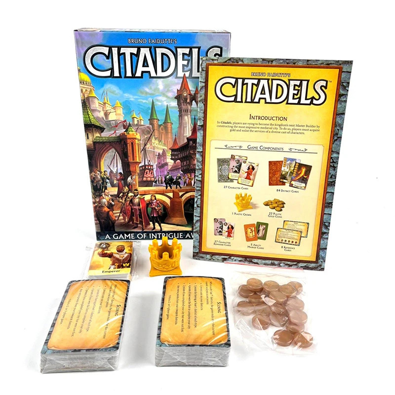 Citadels Revised Edition Clash Medieval City Building Strategy Bluffing Game for 2-8 Players Family and Adult Hybrid 60 Minutes 260508