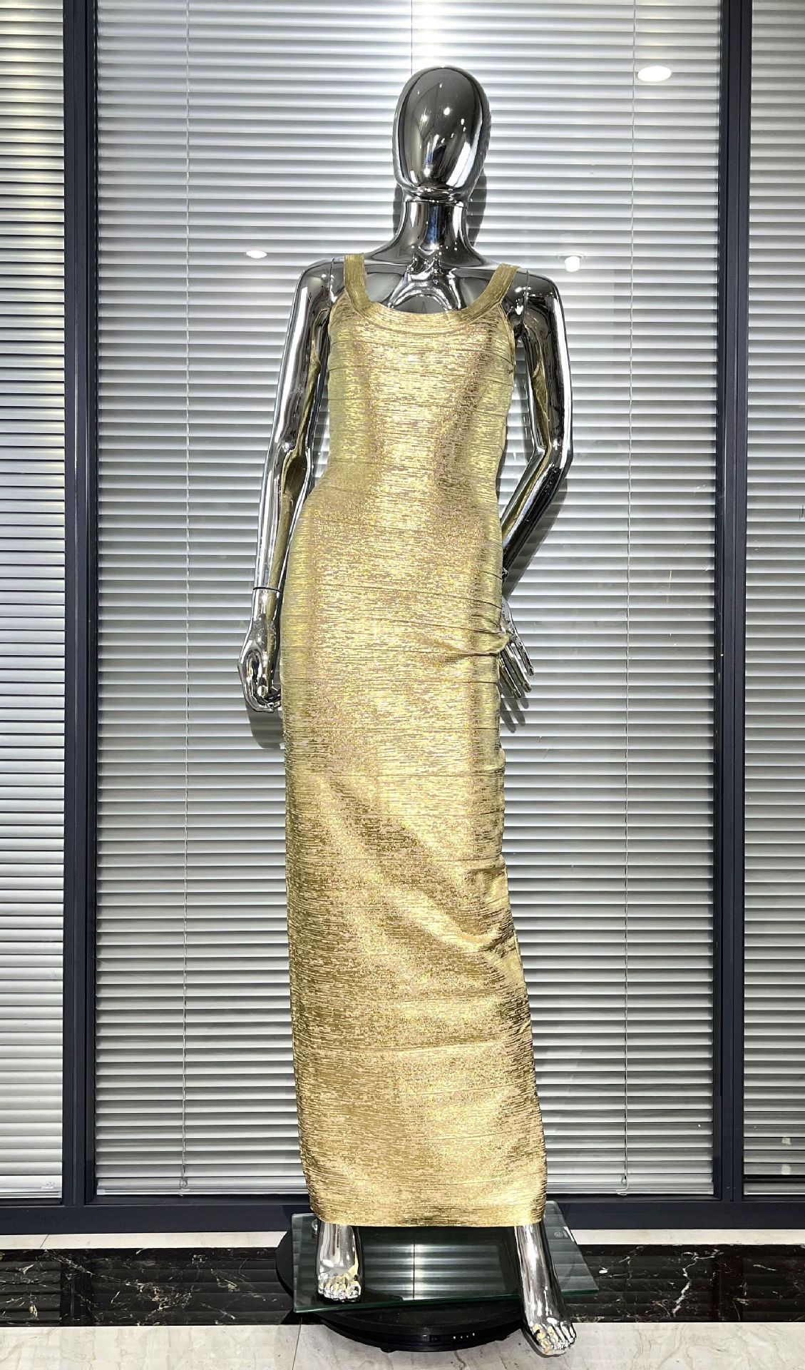 Casual Dresses Women Sleeveless Bodycon Bandage Dress Celebrity Elegant Gold Cocktail Evening Party Luxury Birthday Vestidos