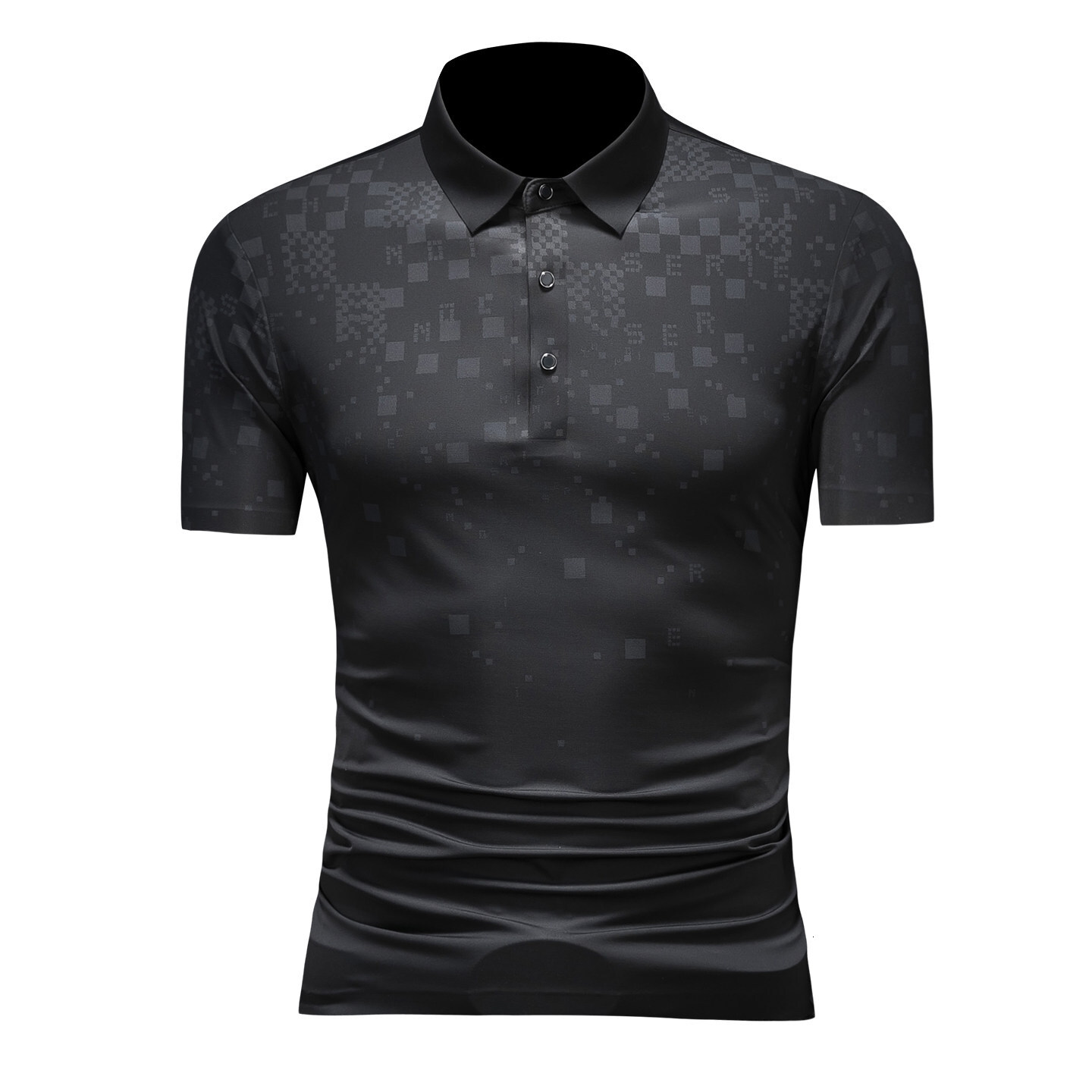 2026 Summer European Collection T-Shirt Embroidered Turn-down Collar Short Sleeve Polo Shirt Men's Clothing Wholesale Bulk Model in Silk Fabric