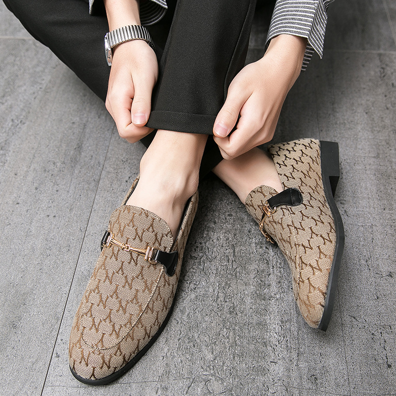 Designer shoe Men's leather shoes, British style, trendy business casual shoes for teenagers, summer breathable loafers, Korean style - view 3