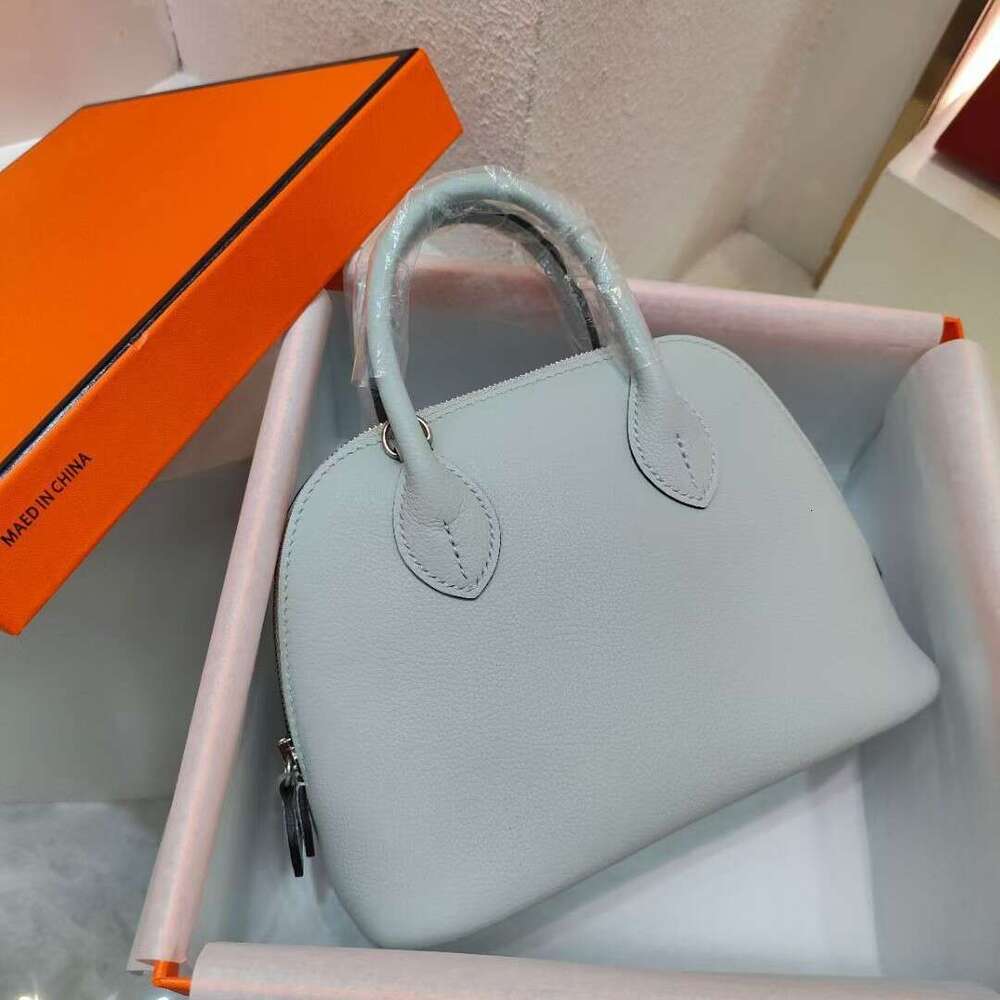 New Mini Bowling Made From Original Ev Leather High Quality Semi Handmade With Waxed Thread Crossbody Shell Bag SENYY