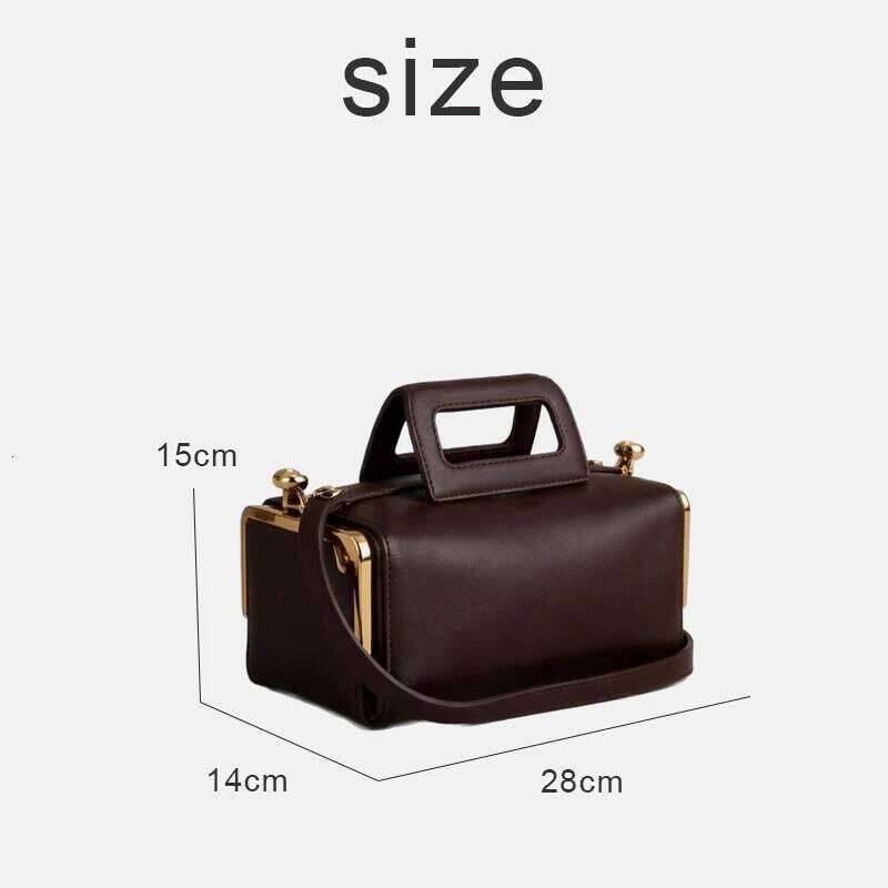 Box Double Entry Satchel Bags For Women Luxury Designer Handbags Purses New In PU Top Handle Metal Sheet Shoulder Crossbody Suotong260509