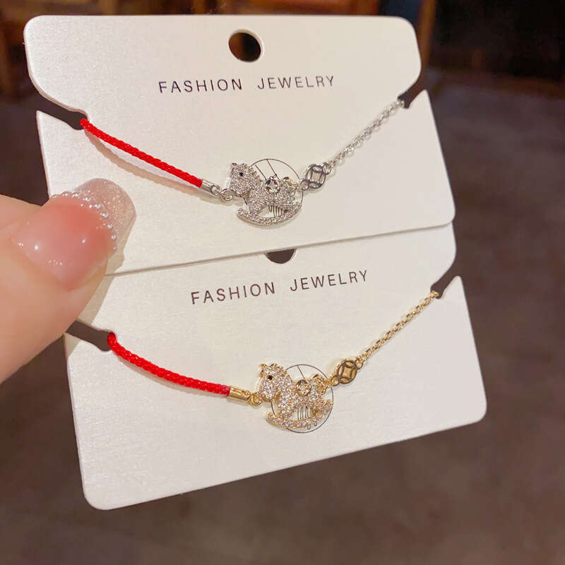 2026 Bracciale Modello "Diventa Ricco Presto" Con Zirconi Pieni, Accessorio Ver…