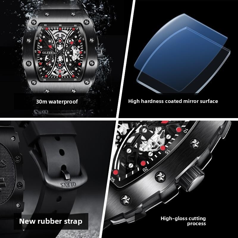 OLEVS Student Work Fashion Leisure Sports Watch Wine Barrel Designer Quartz Watch Waterproof Night Light Business Men's Watch Men's Watch
