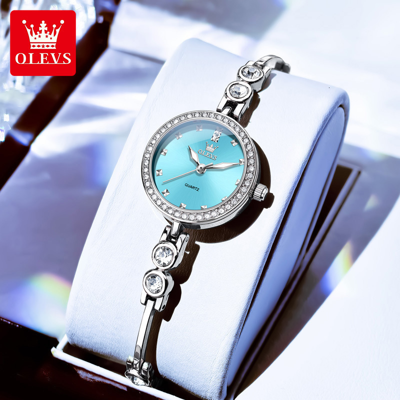 OLEVS Women's Brand Designer Watch New Fashion Gift Wedding Party Exquisite Diamond Strap Fashion Bracelet Women's Luxury One-piece Buckle P