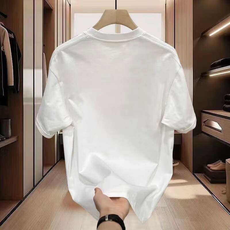 Trendy Brand Men S Pure Cotton Short Sleeve T Shirt Printed Summer New Fashion Loose Fit Versatile Crew Neck Tee