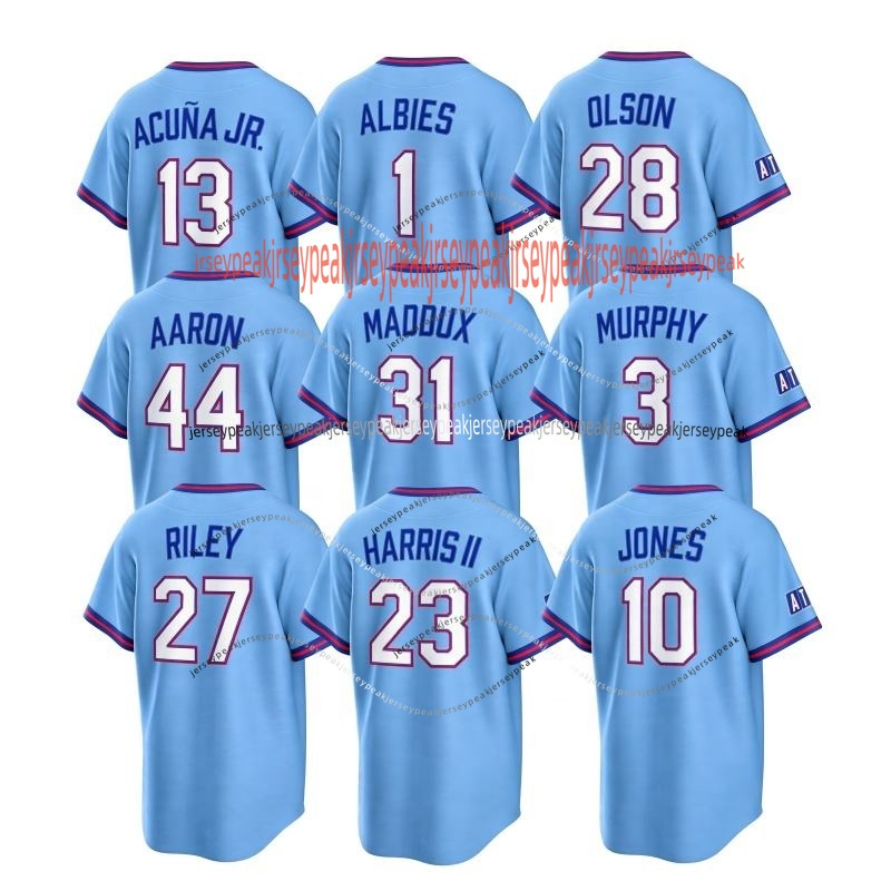 13 Ronald Acuna Jr. 2026 Brave Baseball Jersey Baldwin Albies Olson Riley Harris II Suarez Sale Murphy Hank Aaron Yastrzemski Strider Jones Custom Sti