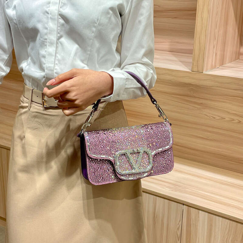 Cross Border Trend Rhinestone Bag For Women Fashionable And Elegant Shoulder Crossbody Underarm Small Square One Piece Drop Shipping SENYY