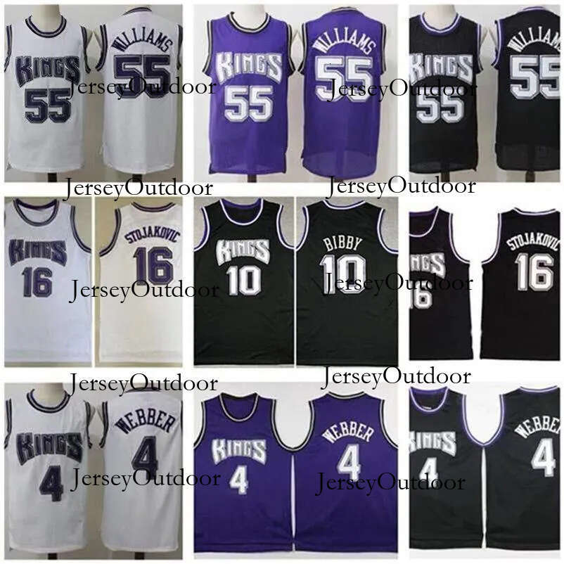 Stitched Jersey Classics Retro Basketball jerseys Mike Bibby Chris Webber Jason Williamss Peja Stojakovic Vintage Men Wear