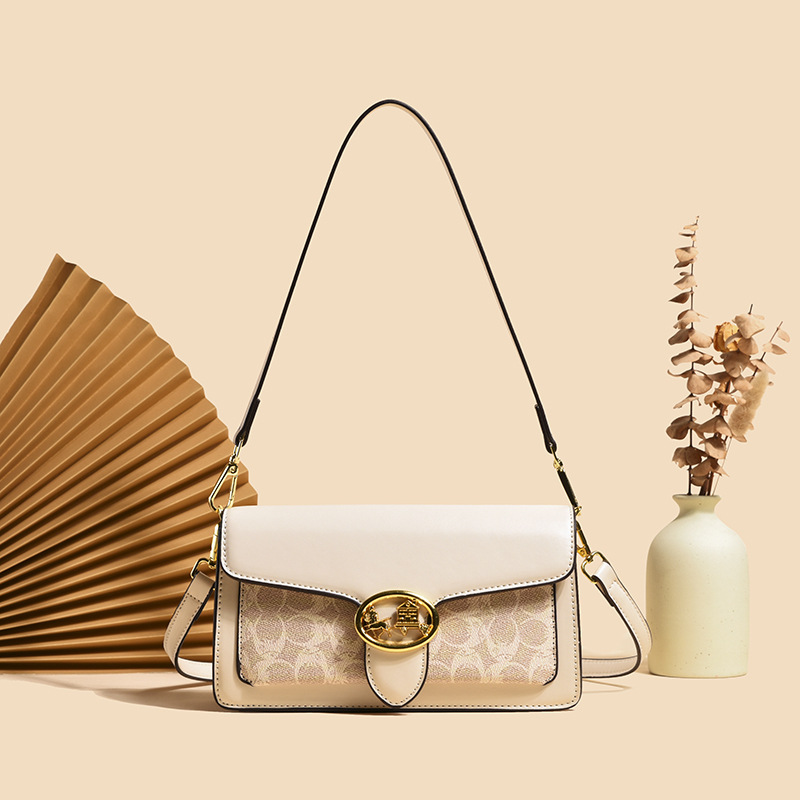 designer luxury New colour-blocked underarm bag for women 2026 new printed shoulder trendy versatile crossbody bag Slim fit