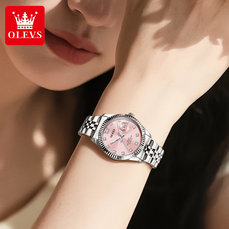 OLEVS Brand Designer Watch New Fashionable Minimalist Calendar Quartz Watch Waterproof Night Light Daily Travel Women's Watch Women's Watch
