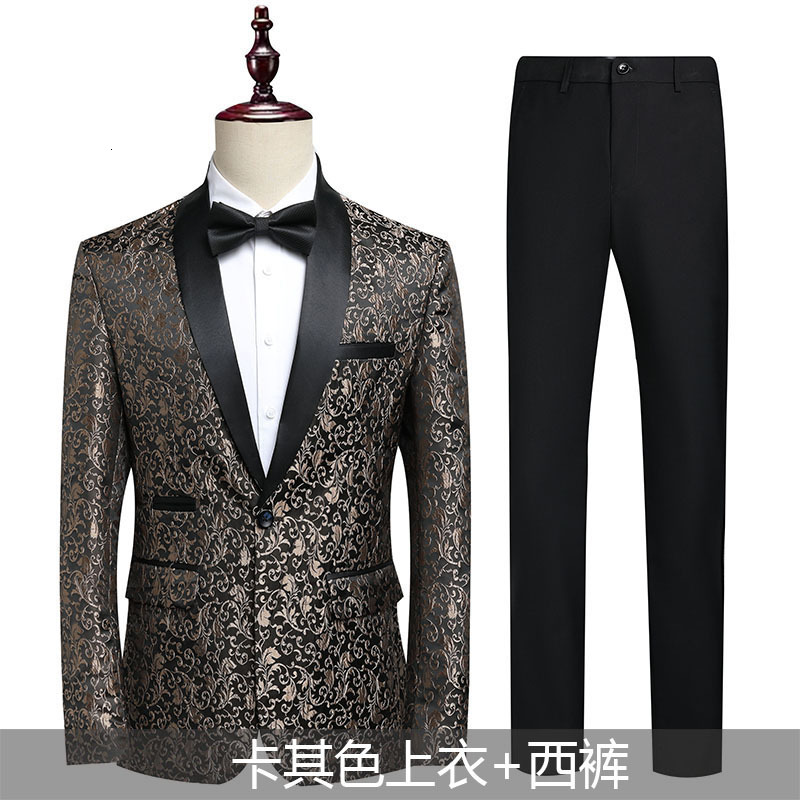 2026 New Mens Suit Set Korean Style Mens Suit High-End Casual Jacquard Jacket Formal Mens Wear