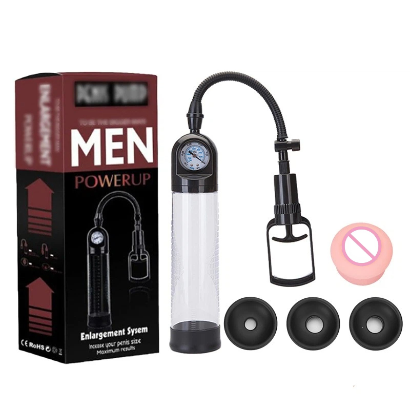 Men's Manual Vacuum Penis Pump, Enlargement Trainer Masturbator, Male Adult Sex Toy