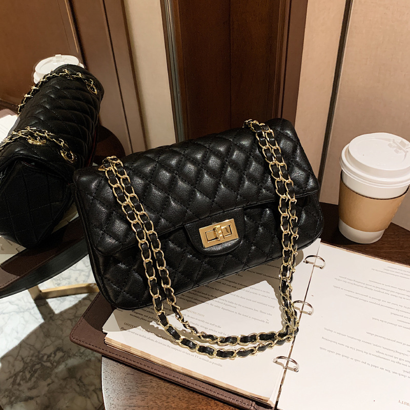 free shipping designer bag 2026 New Trendy Women's Bag, Fashion Textured Versatile Quilted Chain Small Square Purse, Crossbody Shoulder Top Handl - view 5
