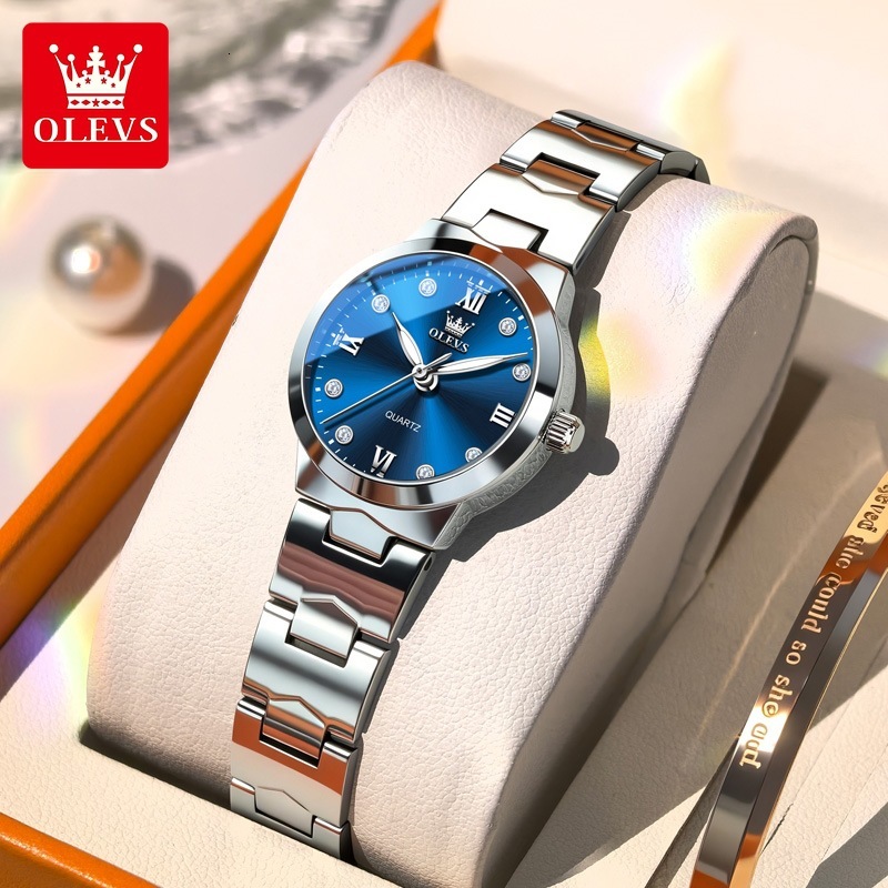 OLEVS Minimalist Luxury Ladies Analog Quartz Watch Stainless Steel Mini Dial Luminous Waterproof Shockproof Classic Casual Fashion Wristwatch For Wome