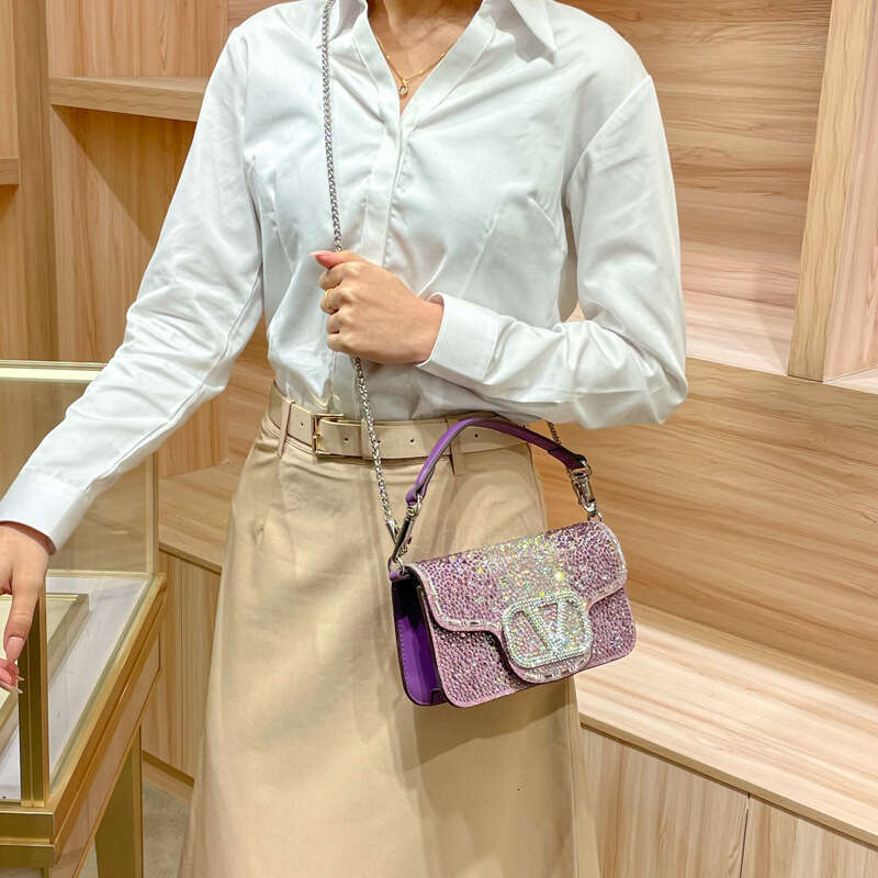 Cross Border Trend Rhinestone Bag For Women Fashionable And Elegant Shoulder Crossbody Underarm Small Square One Piece Drop Shipping SENYY
