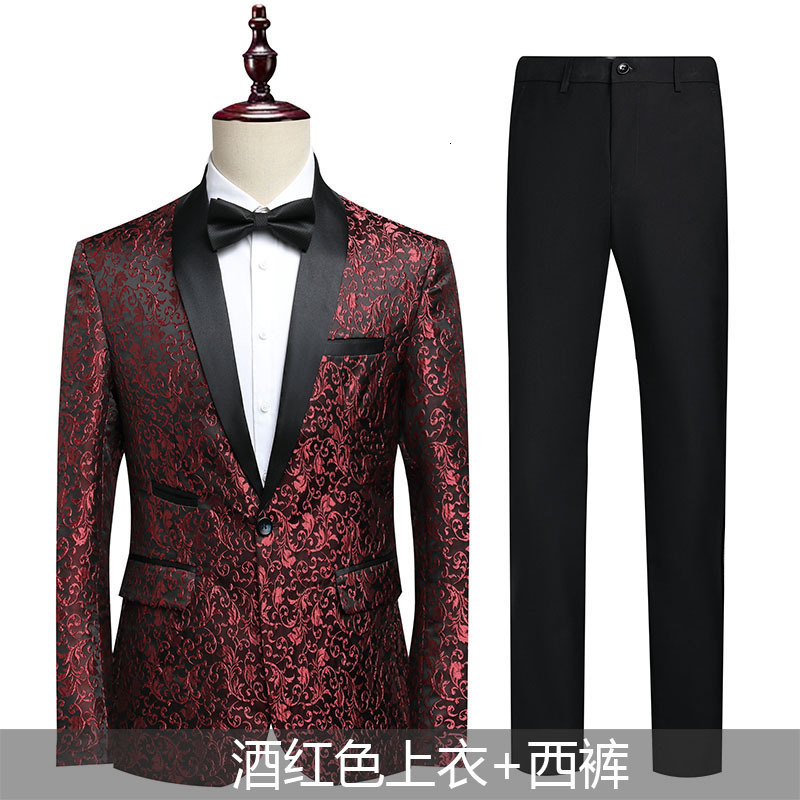 2026 New Mens Suit Set Korean Style Mens Suit High-End Casual Jacquard Jacket Formal Mens Wear