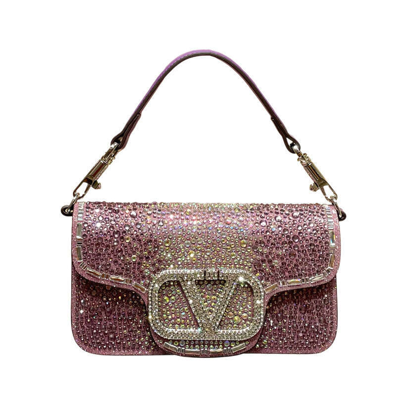 Cross Border Trend Rhinestone Bag For Women Fashionable And Elegant Shoulder Crossbody Underarm Small Square One Piece Drop Shipping SENYY