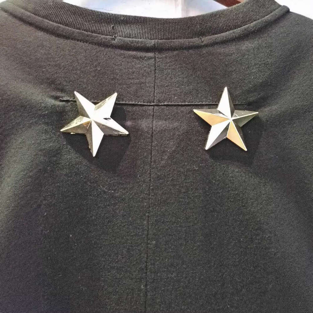 Fashionable Trendy Brand Metal Star Dog Head Print European American Men S T Shirt Loose And Versatile Short Sleeve Shirt