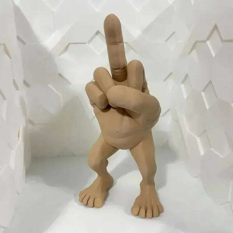 3d Printed Desktop Decorations Middle Finger with Legs Car Home Office Desk Statue Decoration Ornament Funny Gag Gifts 26L0509 - view 5