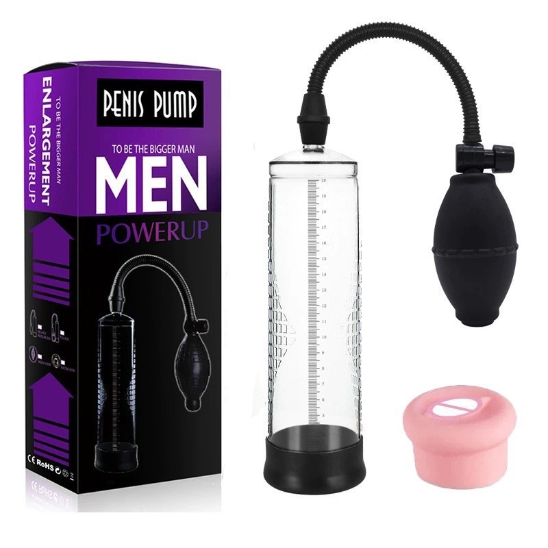 Men's Manual Vacuum Penis Pump, Enlargement Trainer Masturbator, Male Adult Sex Toy