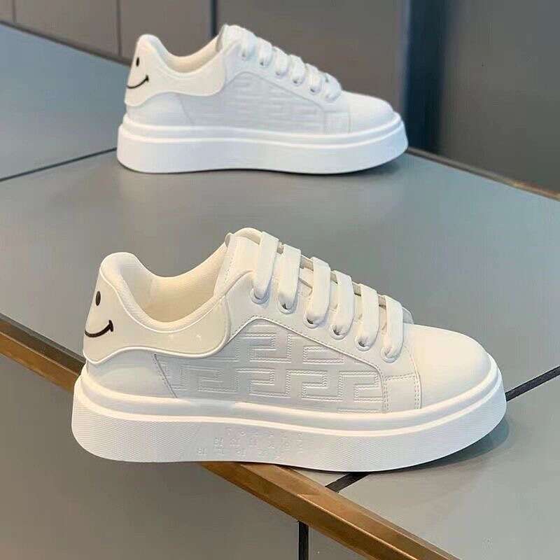 Spring Men's New Breathable White Sneakers for Male Students Trendy Versatile Thick-Soled Sports Casual Shoes - view 3