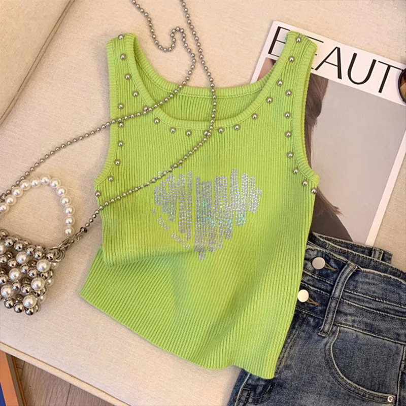 Love Print Designer Camisole Vest Fashionable And Sexy Summer Sleeveless Slim Fit Dopamine Commuting Beach Tight Fitting Versatile Slimming Top