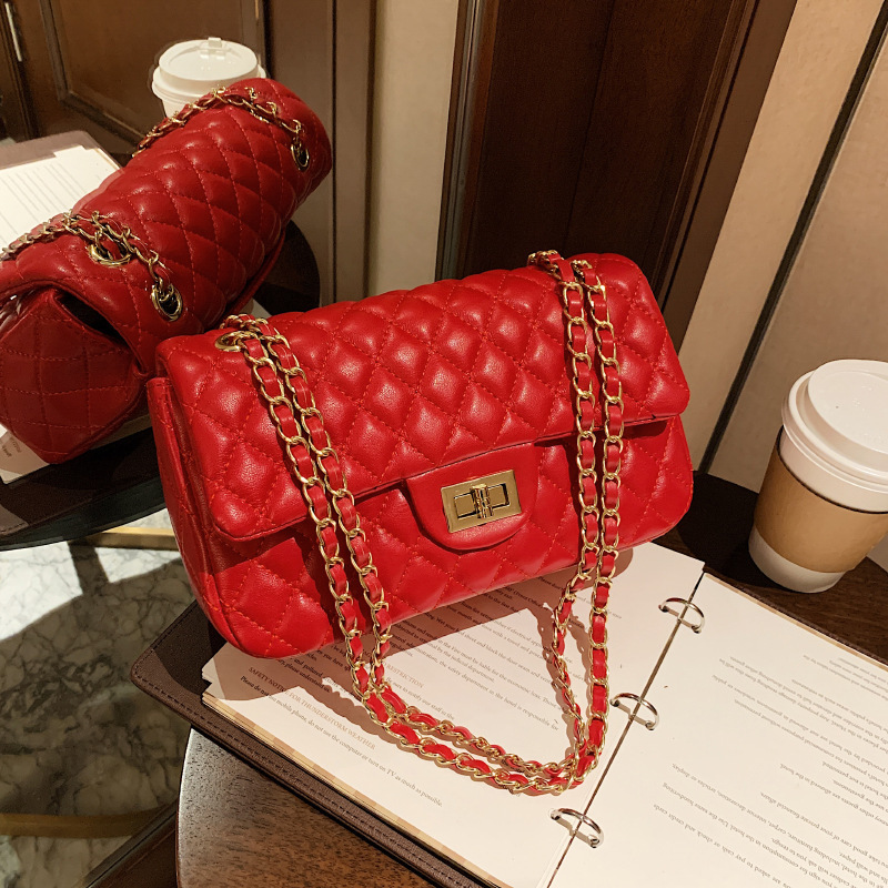 free shipping designer bag 2026 New Trendy Women's Bag, Fashion Textured Versatile Quilted Chain Small Square Purse, Crossbody Shoulder Top Handl - view 4