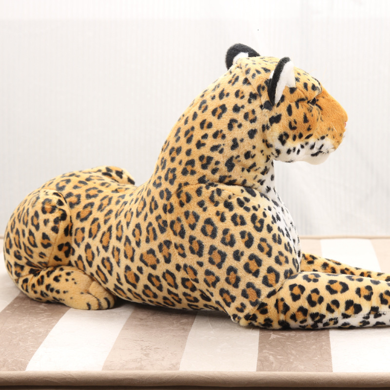 Length Real Life Animal Leopard Toy Doll Soft Plush Simulation Lying Leopard Gift for Boys Juguetes Brinquedos Home Decor LJ201126